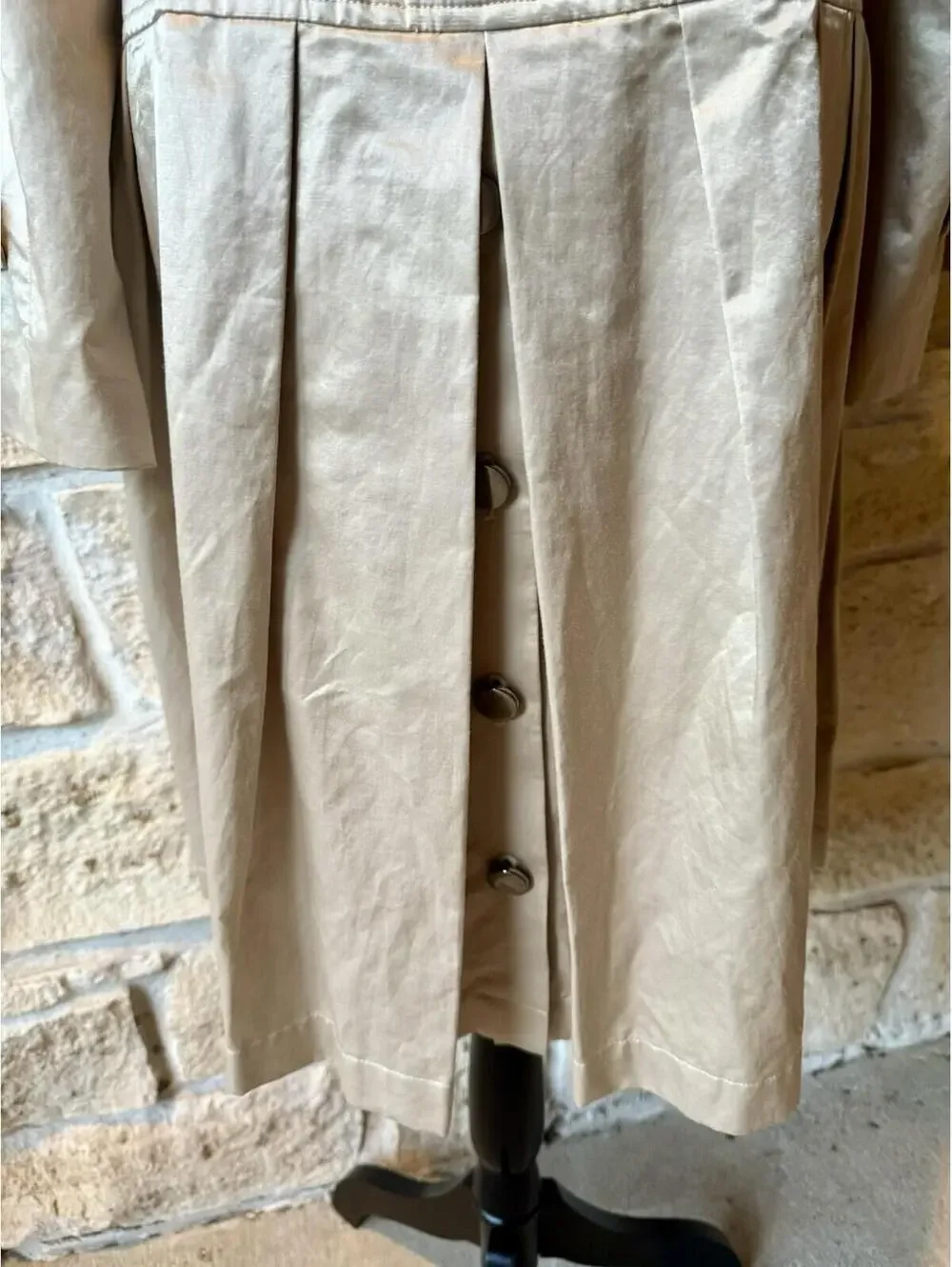 Badgley Mischka Metallic‎ Champagne Trench Coat Jacket Women’s Size 4